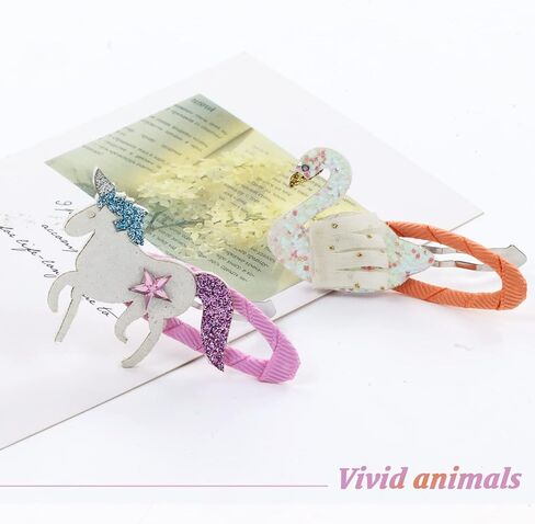 انزوني 16 قطعة من مشابك الشعر على شكل تمساح يونيكورن للبنات الصغيرات، 16 قطعة S2، مقاس واحد in Kuwait