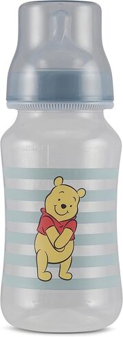 Disney Winnie The Pooh Baby Bottles 11 oz for Boys or Girls | 2 Pack of Infant Hourglass Shaped Bottles with Cover for Newborns and All Babies | BPA-Free Plastic Baby Bottle for Baby Shower in Kuwait