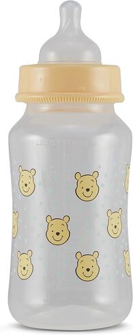 Disney Winnie The Pooh Baby Bottles 11 oz for Boys or Girls | 2 Pack of Infant Hourglass Shaped Bottles with Cover for Newborns and All Babies | BPA-Free Plastic Baby Bottle for Baby Shower in Kuwait