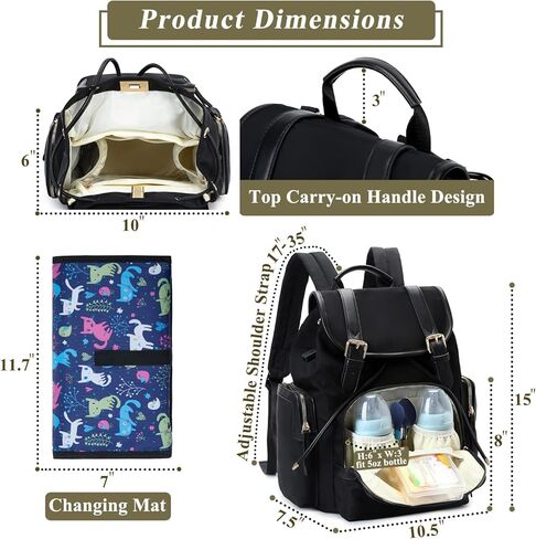 حقيبة ظهر للحفاضات من Terzini Bear، حقائب حفاضات للأطفال مع منفذ شحن USB، خطاف لعربة الأطفال، بساط تغيير الحفاضات in Kuwait