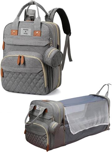 Ainsley and Andy Diaper Bag Backpack With Changing Pad, Large Capacity Diaper Bag, Nappy Changing Bags, Stroller Straps, DiaperBag For 2 Kids, Travel Back Pack for Boys Girls in Saudi Arabia
