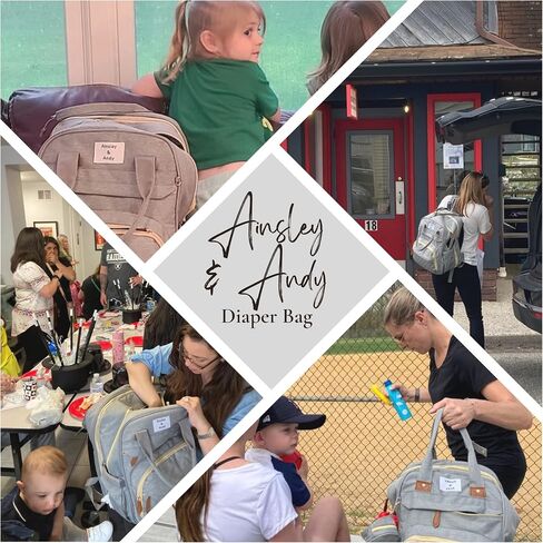 Ainsley and Andy Diaper Bag Backpack With Changing Pad, Large Capacity Diaper Bag, Nappy Changing Bags, Stroller Straps, DiaperBag For 2 Kids, Travel Back Pack for Boys Girls in Saudi Arabia