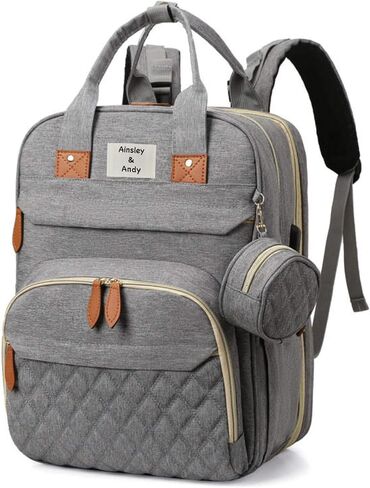 Ainsley and Andy Diaper Bag Backpack With Changing Pad, Large Capacity Diaper Bag, Nappy Changing Bags, Stroller Straps, DiaperBag For 2 Kids, Travel Back Pack for Boys Girls in Saudi Arabia