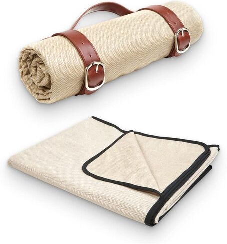 اوليز بطانية نزهة مع حزام حمل - سجادة نزهة خارجية مقاومة للماء - بطانية كبيرة جدًا قابلة للطي in Kuwait