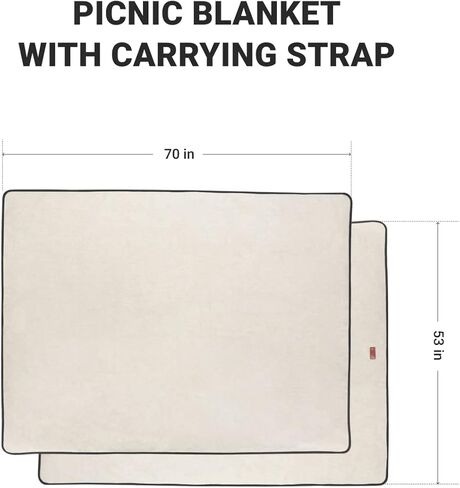 اوليز بطانية نزهة مع حزام حمل - سجادة نزهة خارجية مقاومة للماء - بطانية كبيرة جدًا قابلة للطي in Kuwait