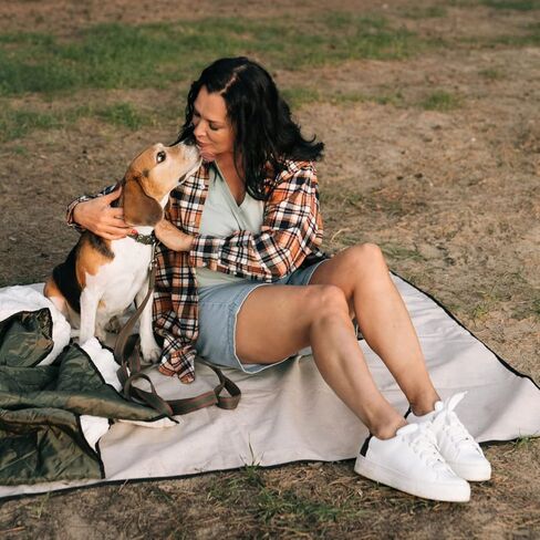 اوليز بطانية نزهة مع حزام حمل - سجادة نزهة خارجية مقاومة للماء - بطانية كبيرة جدًا قابلة للطي in Kuwait