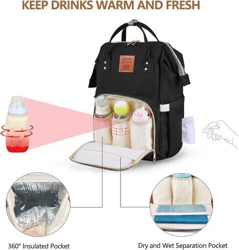 حقيبة ظهر للحفاضات متعددة الوظائف من بالكوني آند فالكون مع وسادة تغيير الحفاضات المقاومة للماء in Kuwait