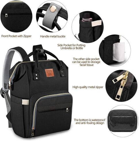 حقيبة ظهر للحفاضات متعددة الوظائف من بالكوني آند فالكون مع وسادة تغيير الحفاضات المقاومة للماء in Kuwait