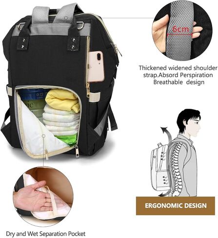 حقيبة ظهر للحفاضات متعددة الوظائف من بالكوني آند فالكون مع وسادة تغيير الحفاضات المقاومة للماء in Kuwait