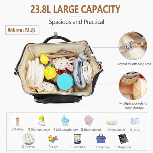 حقيبة ظهر للحفاضات متعددة الوظائف من بالكوني آند فالكون مع وسادة تغيير الحفاضات المقاومة للماء in Kuwait