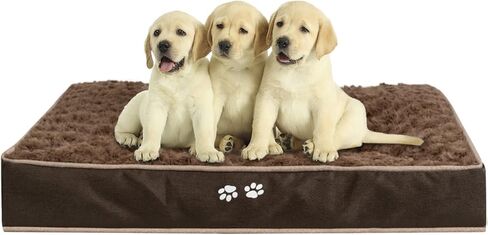 سرير الكلب KROSER، مرتبة سرير سميكة على شكل قفص للحيوانات الأليفة، فائقة النعومة مع بطانة داخلية مقاومة للماء وغطاء قابل للغسل (بارد ودافئ)، بساط نوم للكلاب/القطط in Kuwait