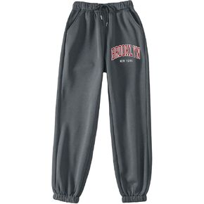 SOLY HUX Women's Graphic Letter Print Elastic Waist Sweatpants Color Block Cozy Running Joggers Pants