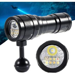 APLOS AP70 Scuba Diving Video Light, 6000 Lumen, 135 Degrees Wide Beam Angle, Underwater Flashlight with Red UV Light in Kuwait
