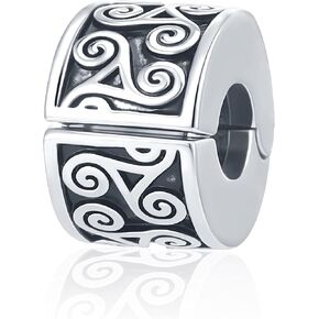 QeenseKc Irish Celtic Kont Flower Clip Lock Spacers Stopper Charm for Pandora Bracelet in Kuwait