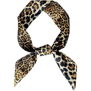 GERINLY Leopard Neck Tie Chic Skinny Scarf Hairband Stylish Purse Scarf Leopard Accessory