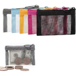 حقائب شبكية بسحاب صغيرة من باتو، مقاس 10.16 سم × 12.7 سم، مقاس S / A7، 5 قطع، منظم إكسسوارات مستحضرات التجميل وأحمر الشفاه، حقيبة تخزين صغيرة لمجموعة السفر، ألوان متنوعة in Kuwait