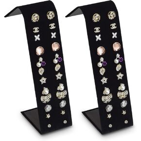 MOOCA Premium White Leatherette Adjustable Earring Display Stand Showcase Earring Jewelry Stands for 12 Pairs of Earrings, White, 2" W x 2 7/8" D x 6 5/8" H, White Faux Leather in Saudi Arabia