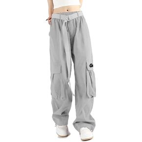 GOLYOY Cargo Pants Women with Pockets High Waist Baggy Casual Techwear Wide Leg Trousers Women Relaxed Fit Fashion Adjustable