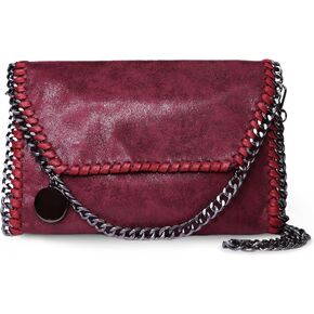 محفظة MERSI Alicia Crossbody - محفظة جلدية نباتية مذهلة مع حزام كتف سلسلة قابل للتعديل لتعدد الاستخدامات in Kuwait