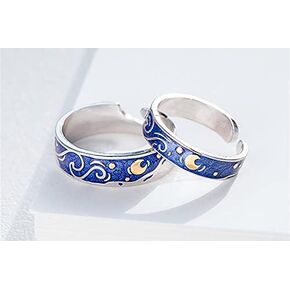 Matching Rings for Couples Promise Statement Rings for Her and Him Set Sun Moon Couple Rings Best Friend Rings for 2