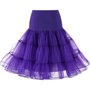 Kumeng Women's 50S Vintage Tulle Petticoat Half Slip Tutu Underskirt 27"