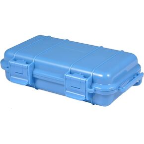 KOSDFOGE Waterproof Tool Box, Hard Plastic Storage Case with Foam, Shockproof U Shape Buckle for Fishing Kayaking Diving(L-Blue) in Kuwait