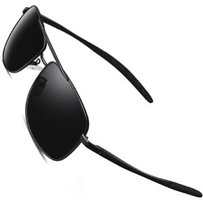 LINVO Classic Square Sunglasses for Men Polarized UV Protection Ultralight Driving Cycling Fishing Sun Glasses