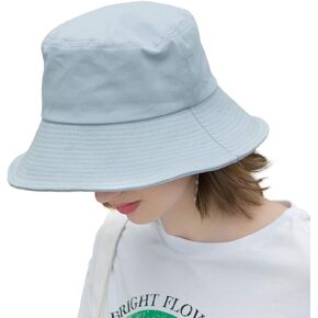 Somaler Womens Cotton Wide Brim Sun Hats UPF50+ UV Packable Beach Hat Summer Bucket Cap for Travel
