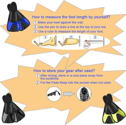 WACOOL Adults Snorkeling Snorkel Scuba Diving Package Set Gear with Travel Full Foot Short Swim Pocket Fins Anti-Fog Coated Glass Silicon Mouth Piece Purge Valve and Anti-Splash in Kuwait