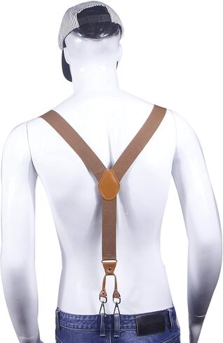 Doloise Men's Suspender Wide Adjustable and Elastic Braces Y Shape with Very Strong Hooks-Heavy Duty in Saudi Arabia