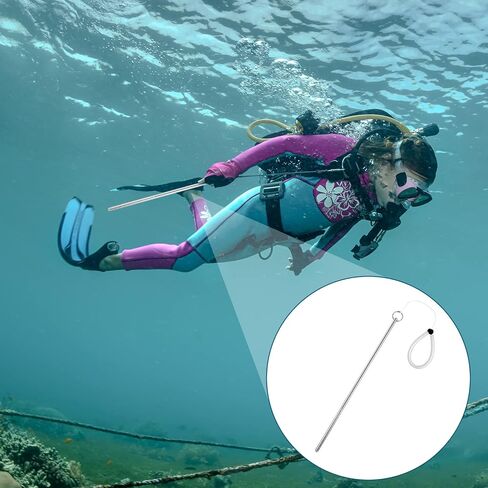 سيهود 4 قطع عصا غوص من الالومنيوم 13.8 انش، عصا مؤشر الاصبع على شكل سرطان البحر شديدة التحمل مع حبل قصير للرياضات تحت الماء والغطس ومعدات الغوص in Kuwait
