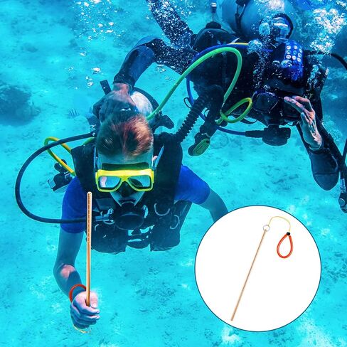 سيهود 4 قطع عصا غوص من الالومنيوم 13.8 انش، عصا مؤشر الاصبع على شكل سرطان البحر شديدة التحمل مع حبل قصير للرياضات تحت الماء والغطس ومعدات الغوص in Kuwait