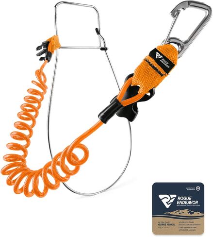 مشبك Rogue Endeavour® Fish Stringer، كبير، هيكل غير قابل للصدأ، حبل قصير من الفولاذ سريع التحرير مقاس 91.44 سم، مصمم لصيد الأسماك بالرمح، وصيد قوارب الكاياك والغوص وجميع أنواع الأسماك in Kuwait