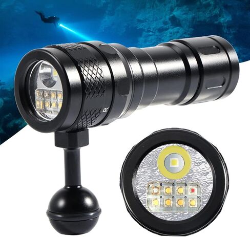 APLOS AP70 Scuba Diving Video Light, 6000 Lumen, 135 Degrees Wide Beam Angle, Underwater Flashlight with Red UV Light in Kuwait