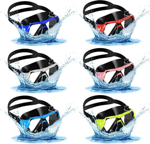 6 Pcs Dive Mask Goggles for Diving Swim Goggles with Nose Cover Swim Mask for Adult Anti Fog Scuba Mask Dive Glasses for Adult Scuba Diving Swim Free Diving 6 Colors in Saudi Arabia