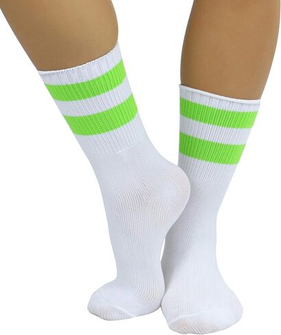 ToBeInStyle Women's Acrylic Ankle Hi With Double Stripe Top Crew Fun Athletic Socks in Saudi Arabia