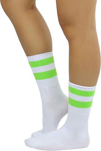 ToBeInStyle Women's Acrylic Ankle Hi With Double Stripe Top Crew Fun Athletic Socks in Saudi Arabia