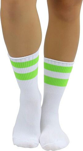 ToBeInStyle Women's Acrylic Ankle Hi With Double Stripe Top Crew Fun Athletic Socks in Saudi Arabia