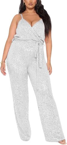 BFFBABY Womens Sexy Sequin Rhinestone Romper Long Sleeves Mesh See Through Jumpsuit Clubwear Bodysuit in Kuwait