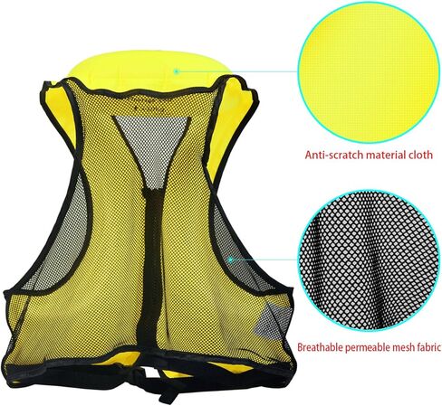 OMOUBOI Inflatable Snorkel Jacket Adult with Leg Straps for Men Women Snorkel Vest for Snorkeling Diving Swimming in Kuwait