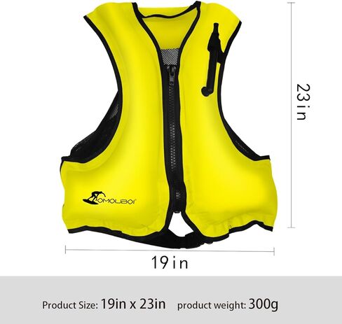 OMOUBOI Inflatable Snorkel Jacket Adult with Leg Straps for Men Women Snorkel Vest for Snorkeling Diving Swimming in Kuwait