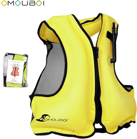 OMOUBOI Inflatable Snorkel Jacket Adult with Leg Straps for Men Women Snorkel Vest for Snorkeling Diving Swimming in Kuwait