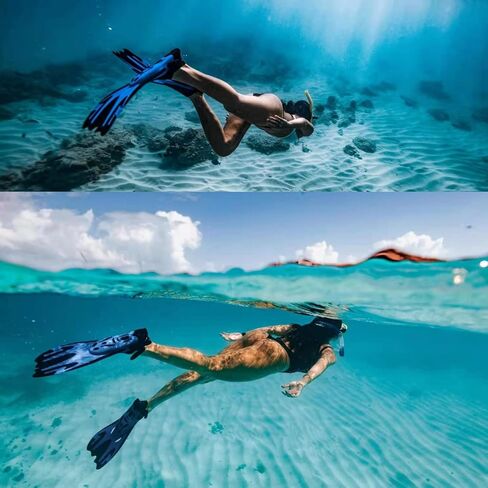 زعانف غص زعانف سباحة حجم السفر قصيرة قابلة للتعديل للغوص والغطس للبالغين الرجال والنساء والأطفال زعانف سباحة بكعب مفتوح in Kuwait