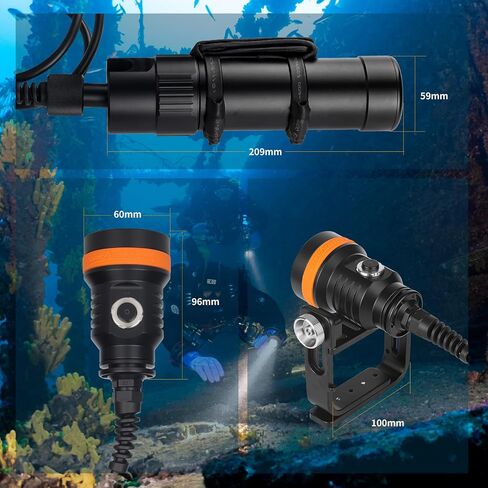 ORCATORCH D620 V2.0 2700 Lumen Primary Canister Dive Light 3 Modes Technical Diving Flashlight Underwater 150M Scuba Torch for Caving Wreck Diving in Kuwait