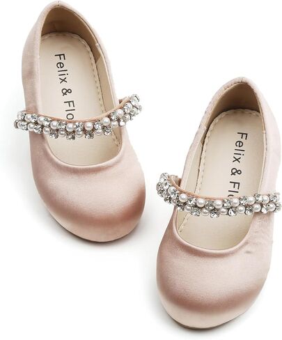 Felix & Flora Girls Toddler Little Ballet Shoes - Flower Girls Mary Jane Flats Dress Shoes Party Wedding in Saudi Arabia
