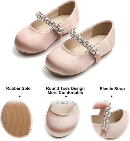Felix & Flora Girls Toddler Little Ballet Shoes - Flower Girls Mary Jane Flats Dress Shoes Party Wedding in Saudi Arabia