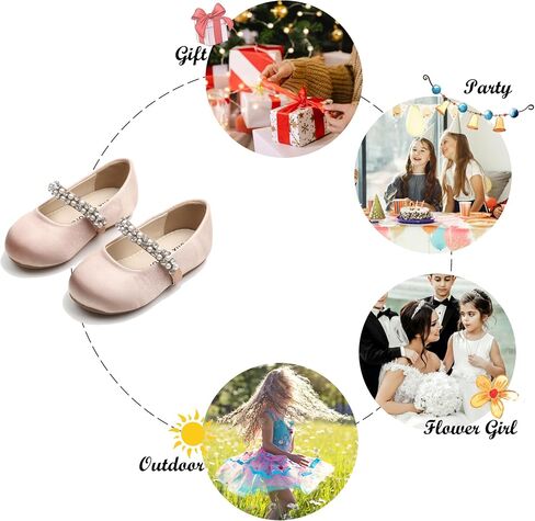 Felix & Flora Girls Toddler Little Ballet Shoes - Flower Girls Mary Jane Flats Dress Shoes Party Wedding in Saudi Arabia