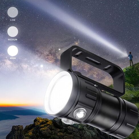 مصباح يدوي للغوص 18000 لومن IPX8 مقاوم للماء بدرجة IPX8 لمدربي الغوص والغواصين والغوص تحت الماء حتى عمق 100 متر in Kuwait