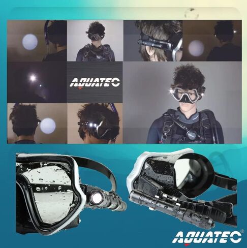 Scuba Diving Light Headlamp Underwater 150M Backup, Dive Flashlight 200 Lumens with Push-Button Switch, Stainless Steel Mask Strap Clip, Lanyard, Made in Taiwan in Kuwait
