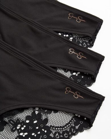 Jessica Simpson Women's Underwear - 3 Pack Microfiber Lace Bikini Panties (S-XL) in Kuwait